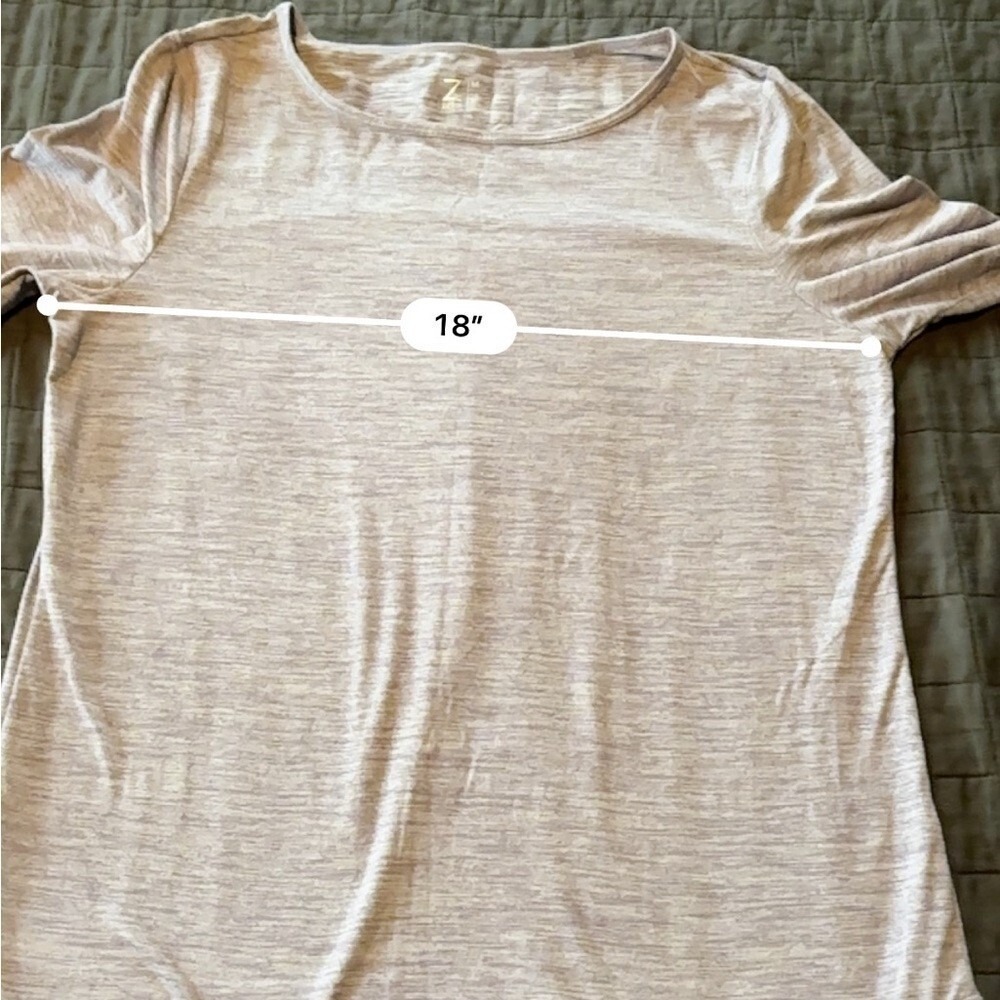 Z By Zella Activewear Long Sleeve Athletic Top Heathered Lavender Size M - Picture 4 of 6